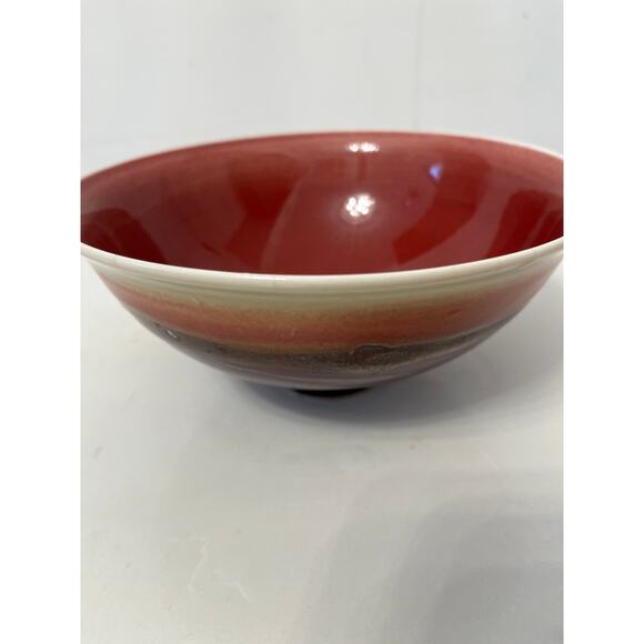 Studio Art Pottery Bowl Glazed Purple/Brown 7.5" Diameter - Picture 2 of 6